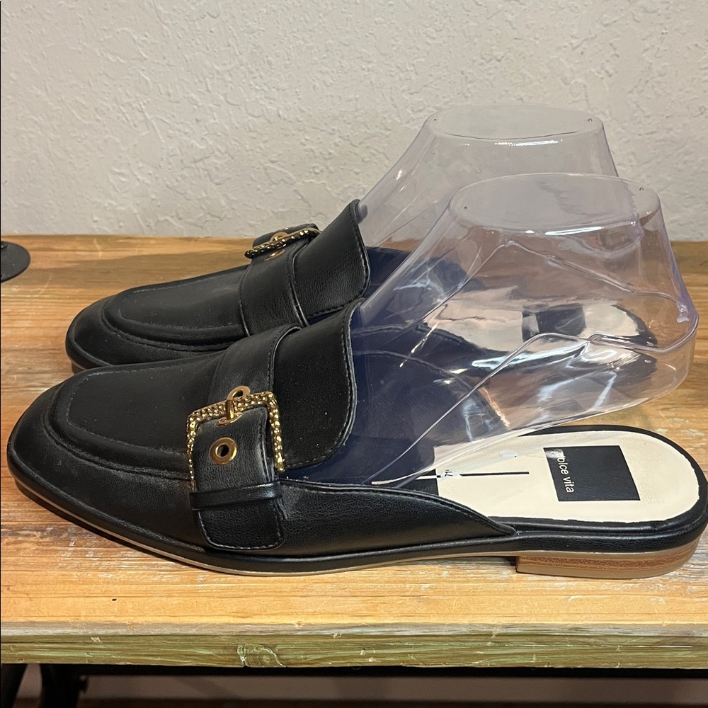 Dolce Vita Meegan mules with a gold buckle across the front size 8 - Picture 4 of 8